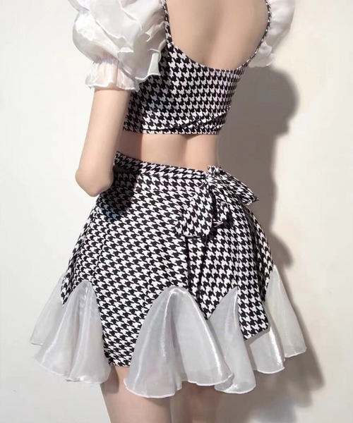 Dita（ディータ）の「ハウンドトゥースクロスフリルビキニ（水着・レディース・ブラック・L/XL/M）」の6枚目の写真