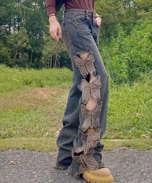 almo（アルモ）の「バタフライデニムパンツ(BQ)（デニムパンツ・レディース・ブルー・MEDIUM/LARGE）」の4枚目の写真