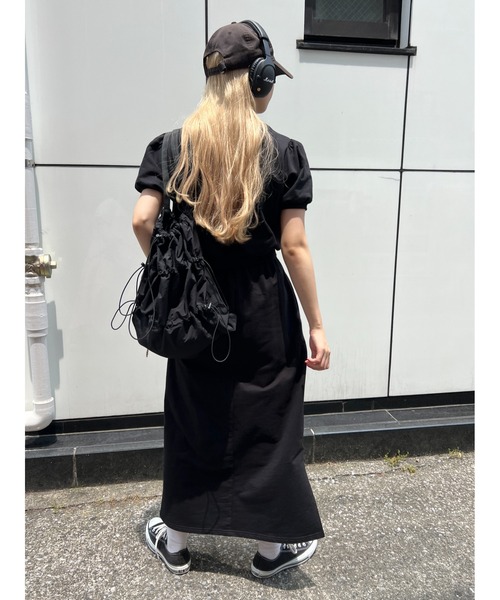 WC（ダブル シー）の「ドロストナイロンナップサック（バックパック/リュック・レディース・ホワイト/ブラック・FREE）」の5枚目の写真