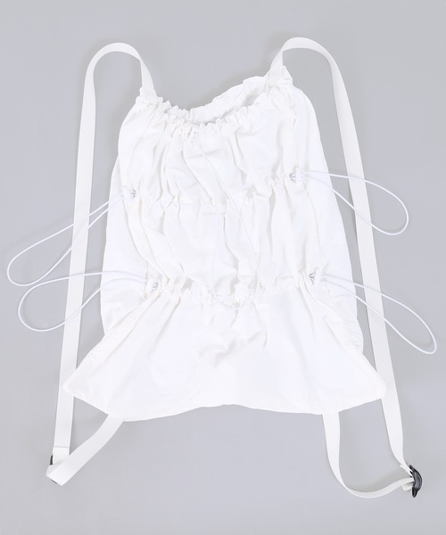 WC（ダブル シー）の「ドロストナイロンナップサック（バックパック/リュック・レディース・ホワイト/ブラック・FREE）」の16枚目の写真