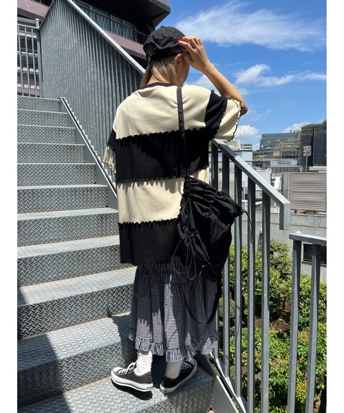 WC（ダブル シー）の「ドロストナイロンナップサック（バックパック/リュック・レディース・ホワイト/ブラック・FREE）」の12枚目の写真