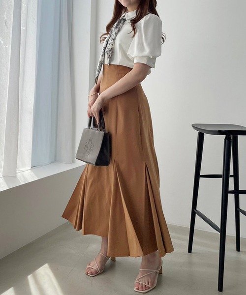 one after another NICE CLAUP(ワンアフターアナザーナイスクラップ)の「バックレースアップマーメイドスカート(スカート・レディース・テラコッタ/アイボリー/ブラック/杢グレー・SMALL/MEDIUM)」の16枚目の写真