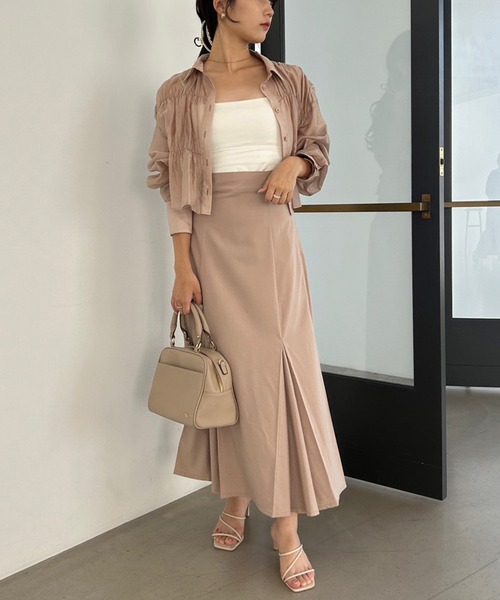 one after another NICE CLAUP(ワンアフターアナザーナイスクラップ)の「バックレースアップマーメイドスカート(スカート・レディース・テラコッタ/アイボリー/ブラック/杢グレー・SMALL/MEDIUM)」の6枚目の写真