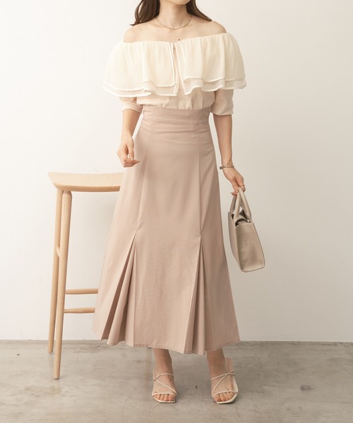 one after another NICE CLAUP(ワンアフターアナザーナイスクラップ)の「バックレースアップマーメイドスカート(スカート・レディース・テラコッタ/アイボリー/ブラック/杢グレー・SMALL/MEDIUM)」の8枚目の写真