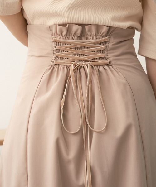 one after another NICE CLAUP(ワンアフターアナザーナイスクラップ)の「バックレースアップマーメイドスカート(スカート・レディース・テラコッタ/アイボリー/ブラック/杢グレー・SMALL/MEDIUM)」の11枚目の写真