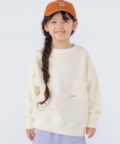 SHIPS（シップス）の「【WEB限定】SHIPS KIDS:100～160cm / マイクロ ロゴ スウェット（スウェット・キッズ・グリーン/ラベンダー/ナチュラル/ブラック/ライトグレー・100/110/120/130/S/145/M/160）」の6枚目の写真