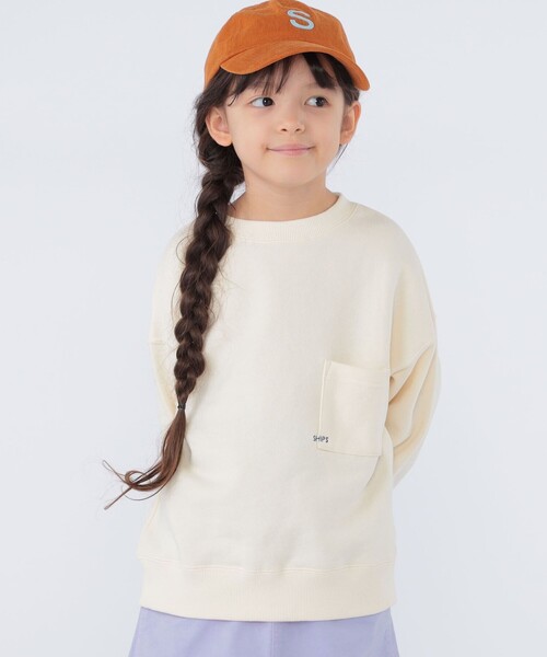 SHIPS（シップス）の「【WEB限定】SHIPS KIDS:100～160cm / マイクロ ロゴ スウェット（スウェット・キッズ・グリーン/ラベンダー/ナチュラル/ブラック/ライトグレー・100/110/120/130/S/145/M/160）」の8枚目の写真