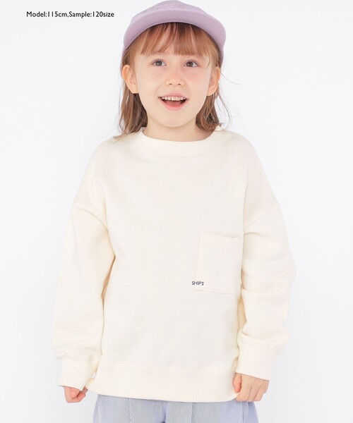 SHIPS（シップス）の「【WEB限定】SHIPS KIDS:100～160cm / マイクロ ロゴ スウェット（スウェット・キッズ・グリーン/ラベンダー/ナチュラル/ブラック/ライトグレー・100/110/120/130/S/145/M/160）」の12枚目の写真