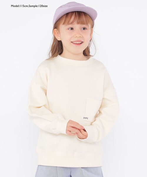 SHIPS（シップス）の「【WEB限定】SHIPS KIDS:100～160cm / マイクロ ロゴ スウェット（スウェット・キッズ・グリーン/ラベンダー/ナチュラル/ブラック/ライトグレー・100/110/120/130/S/145/M/160）」の14枚目の写真