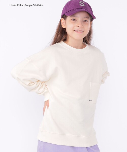 SHIPS（シップス）の「【WEB限定】SHIPS KIDS:100～160cm / マイクロ ロゴ スウェット（スウェット・キッズ・グリーン/ラベンダー/ナチュラル/ブラック/ライトグレー・100/110/120/130/S/145/M/160）」の21枚目の写真