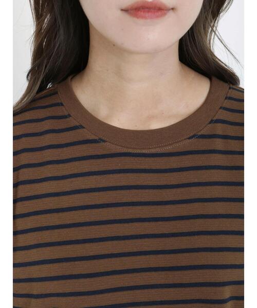 Samansa Mos2（サマンサ モスモス）の「ボーダー/花プリント半袖Tシャツ（Tシャツ/カットソー・レディース・ブラウン/グリーン/オフホワイト/キナリ・F）」の17枚目の写真