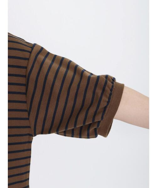 Samansa Mos2（サマンサ モスモス）の「ボーダー/花プリント半袖Tシャツ（Tシャツ/カットソー・レディース・ブラウン/グリーン/オフホワイト/キナリ・F）」の16枚目の写真