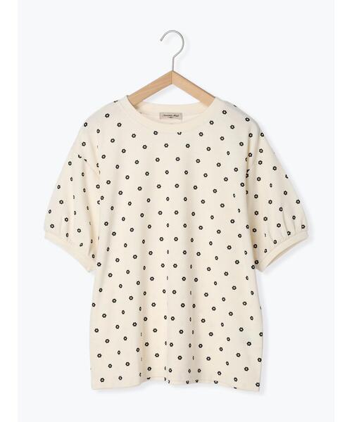 Samansa Mos2（サマンサ モスモス）の「ボーダー/花プリント半袖Tシャツ（Tシャツ/カットソー・レディース・ブラウン/グリーン/オフホワイト/キナリ・F）」の11枚目の写真