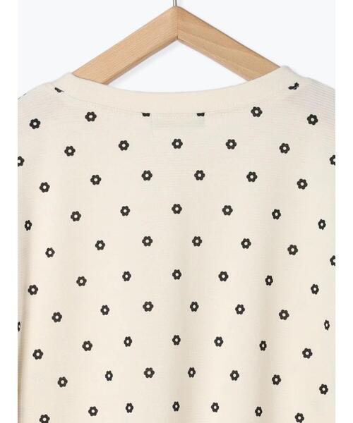 Samansa Mos2（サマンサ モスモス）の「ボーダー/花プリント半袖Tシャツ（Tシャツ/カットソー・レディース・ブラウン/グリーン/オフホワイト/キナリ・F）」の6枚目の写真