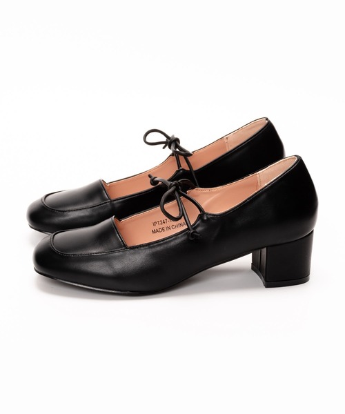 SVEC(シュベック)の「ブロックヒール スクエアトゥ メリージェーン / ストラップリボンパンプス(パンプス・レディース・ブラック系その他/ブラック/シルバー・40/38/39/35/36/37)」の4枚目の写真