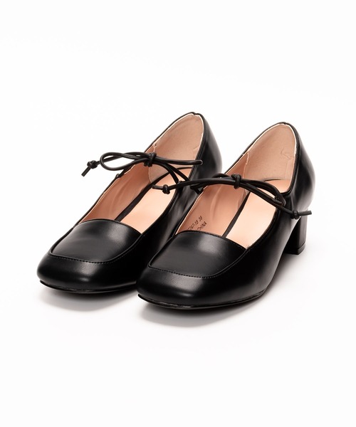 SVEC(シュベック)の「ブロックヒール スクエアトゥ メリージェーン / ストラップリボンパンプス(パンプス・レディース・ブラック系その他/ブラック/シルバー・40/38/39/35/36/37)」の10枚目の写真