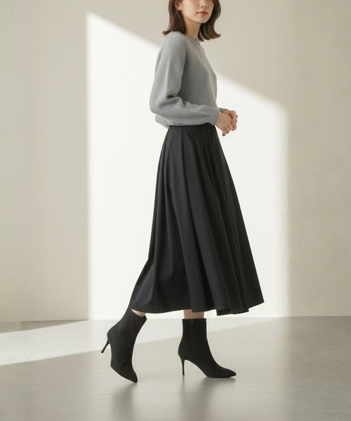 SEVEN TWELVE THIRTY(セヴントゥエルヴサーティー)の「LovelyWalkカラーインソールショートブーツ(ブーツ・レディース・グレー/ブラック/アイボリー/ネイビー/ブラック系その他・23.5cm/24cm/23cm/24.5cm/22.5cm)」の7枚目の写真