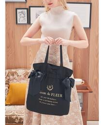 Maison de FLEUR | ダブルリボンギャザートートバッグ(トートバッグ)