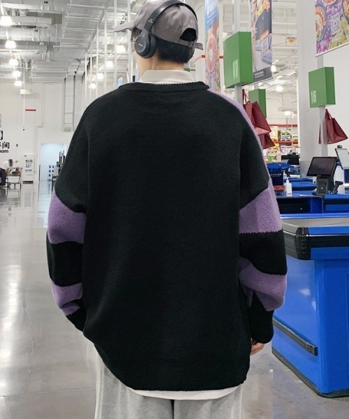 B.R.U（ブル）の「渦巻ぐるぐるニット（ニット/セーター・メンズ・ブラック・FREE）」の3枚目の写真