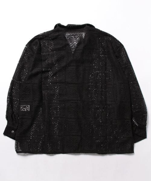 STYLEBLOCK（スタイルブロック）の「ブロックレース開襟シャツ（シャツ/ブラウス・レディース・ブラック/ホワイト/アイボリー・M）」の4枚目の写真