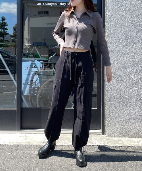 one way(ワンウェイ)の「【サイズ展開あり】新色追加!ツイルカーゴパンツ(カーゴパンツ・レディース・ベージュ/ブラック/カーキ/ダークブルー・SMALL/MEDIUM)」の10枚目の写真