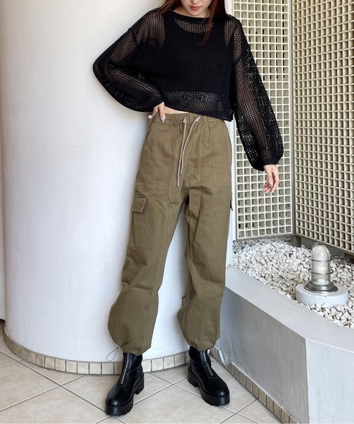 one way(ワンウェイ)の「【サイズ展開あり】新色追加!ツイルカーゴパンツ(カーゴパンツ・レディース・ベージュ/ブラック/カーキ/ダークブルー・SMALL/MEDIUM)」の22枚目の写真