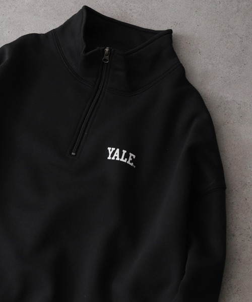 ZIP FIVE（ジップファイブ）の「【YALE】 カレッジロゴ ハーフジップ 長袖 裏起毛 スウェット トレーナー（スウェット・レディース・チャコール/ネイビー系/グレー系1/アイボリー系/ホワイト/杢グレー/ネイビー/ブラック/ホワイト系/グレー系/オートミール/ブラック系/ホワイト系2/ホワイト系1/グレー系2/グレー系3/ベージュ/ベージュ系・LARGE/MEDIUM）」の6枚目の写真