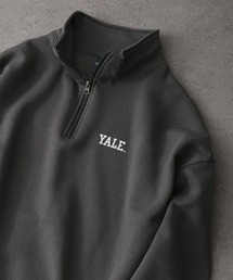 【YALE】 カレッジロゴ ハーフジップ 長袖 裏起毛 スウェット トレーナー