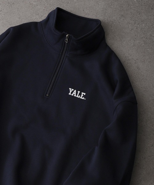 ZIP FIVE（ジップファイブ）の「【YALE】 カレッジロゴ ハーフジップ 長袖 裏起毛 スウェット トレーナー（スウェット・レディース・チャコール/ネイビー系/グレー系1/アイボリー系/ホワイト/杢グレー/ネイビー/ブラック/ホワイト系/グレー系/オートミール/ブラック系/ホワイト系2/ホワイト系1/グレー系2/グレー系3/ベージュ/ベージュ系・LARGE/MEDIUM）」の18枚目の写真