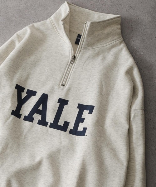 ZIP FIVE（ジップファイブ）の「【YALE】 カレッジロゴ ハーフジップ 長袖 裏起毛 スウェット トレーナー（スウェット・レディース・チャコール/ネイビー系/グレー系1/アイボリー系/ホワイト/杢グレー/ネイビー/ブラック/ホワイト系/グレー系/オートミール/ブラック系/ホワイト系2/ホワイト系1/グレー系2/グレー系3/ベージュ/ベージュ系・LARGE/MEDIUM）」の14枚目の写真