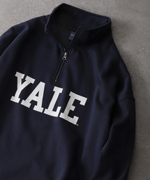 【YALE】 カレッジロゴ ハーフジップ 長袖 裏起毛 スウェット トレーナー