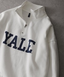 【YALE】 カレッジロゴ ハーフジップ 長袖 裏起毛 スウェット トレーナー