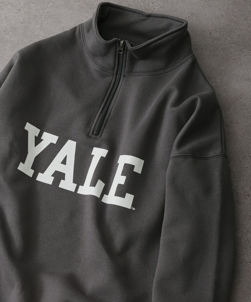ZIP FIVE（ジップファイブ）の「【YALE】 カレッジロゴ ハーフジップ 長袖 裏起毛 スウェット トレーナー（スウェット・レディース・チャコール/ネイビー系/グレー系1/アイボリー系/ホワイト/杢グレー/ネイビー/ブラック/ホワイト系/グレー系/オートミール/ブラック系/ホワイト系2/ホワイト系1/グレー系2/グレー系3/ベージュ/ベージュ系・LARGE/MEDIUM）」の8枚目の写真
