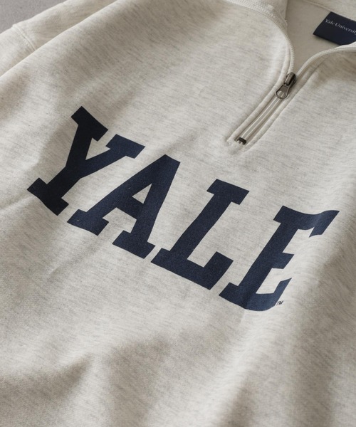 ZIP FIVE（ジップファイブ）の「【YALE】 カレッジロゴ ハーフジップ 長袖 裏起毛 スウェット トレーナー（スウェット・レディース・チャコール/ネイビー系/グレー系1/アイボリー系/ホワイト/杢グレー/ネイビー/ブラック/ホワイト系/グレー系/オートミール/ブラック系/ホワイト系2/ホワイト系1/グレー系2/グレー系3/ベージュ/ベージュ系・LARGE/MEDIUM）」の20枚目の写真
