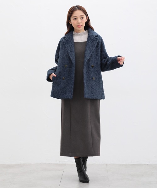 Honeys（ハニーズ）の「ポコポコＰコート（ピーコート・レディース・ブラウン系その他/チャコールグレー/アイボリー/ベージュ/ブルー系その他・M/LL/L/S）」の10枚目の写真