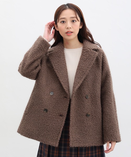 Honeys（ハニーズ）の「ポコポコＰコート（ピーコート・レディース・ブラウン系その他/チャコールグレー/アイボリー/ベージュ/ブルー系その他・M/LL/L/S）」の17枚目の写真