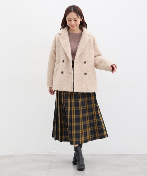 Honeys（ハニーズ）の「ポコポコＰコート（ピーコート・レディース・ブラウン系その他/チャコールグレー/アイボリー/ベージュ/ブルー系その他・M/LL/L/S）」の19枚目の写真