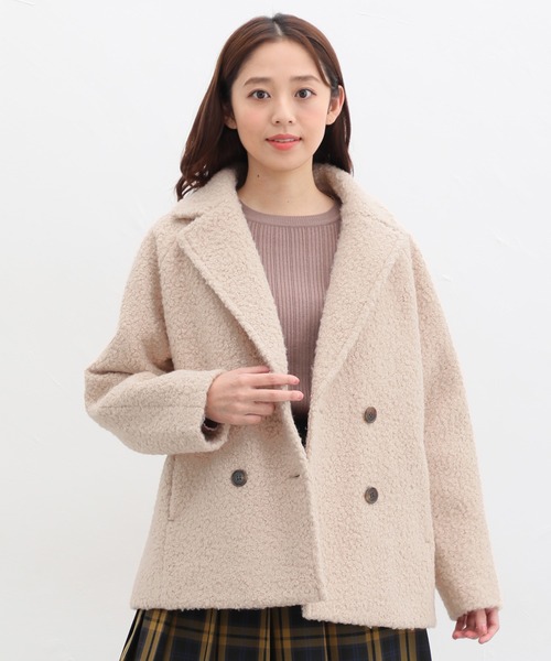 Honeys（ハニーズ）の「ポコポコＰコート（ピーコート・レディース・ブラウン系その他/チャコールグレー/アイボリー/ベージュ/ブルー系その他・M/LL/L/S）」の20枚目の写真