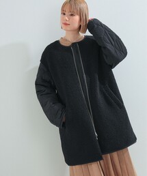 Ray BEAMS | Ray BEAMS / キルト ボア リバーシブル コート(その他アウター)