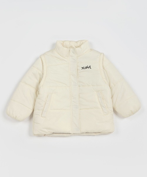 X-girl Stages（エックスガールステージス）の「2WA中綿ブルゾン（ブルゾン・キッズ・アイボリー/ブラック・90cm/100cm/120cm/130cm/140cm/110cm）」の19枚目の写真