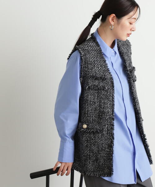 N.（N. Natural Beauty Basic）（エヌエヌナチュラルビューティーベーシック）の「◆ツイードジレ（ベスト・レディース・グレー/ブラック・MEDIUM）」の7枚目の写真