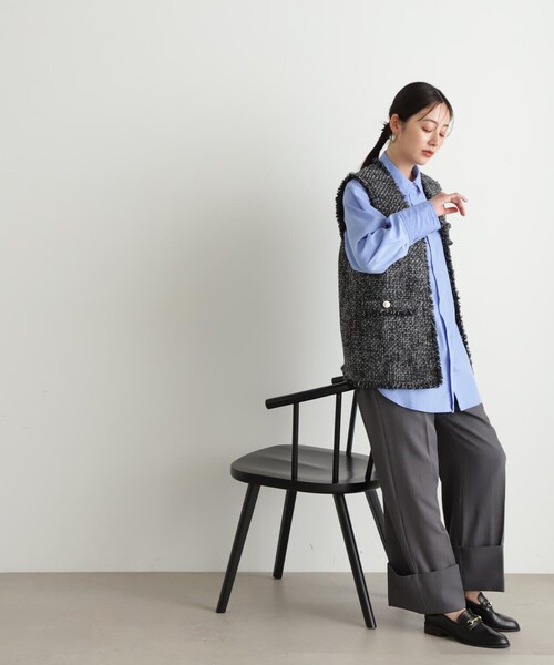 N.（N. Natural Beauty Basic）（エヌエヌナチュラルビューティーベーシック）の「◆ツイードジレ（ベスト・レディース・グレー/ブラック・MEDIUM）」の9枚目の写真