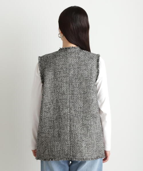 N.（N. Natural Beauty Basic）（エヌエヌナチュラルビューティーベーシック）の「◆ツイードジレ（ベスト・レディース・グレー/ブラック・MEDIUM）」の5枚目の写真