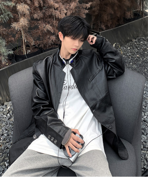 neos（ネオス）の「【neos -addictive design-】ルーズシルエット 合皮 テーラード ジャケット（テーラードジャケット・メンズ・ネイビー/ブラック/ベージュ/ワインレッド・LARGE/MEDIUM/X-LARGE）」の7枚目の写真