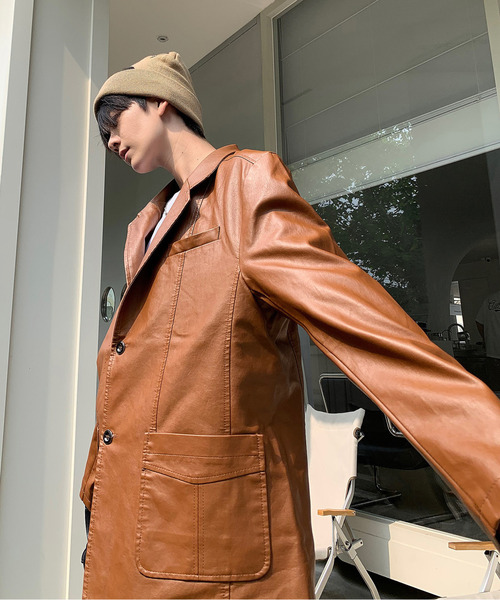 neos（ネオス）の「【neos -addictive design-】ルーズシルエット 合皮 テーラード ジャケット（テーラードジャケット・メンズ・ネイビー/ブラック/ベージュ/ワインレッド・LARGE/MEDIUM/X-LARGE）」の12枚目の写真