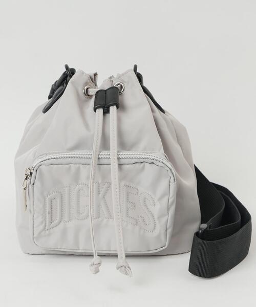 Dickies(ディッキーズ)の「∴WEGO/別注Dickies ナイロン巾着ショルダー(ショルダーバッグ・メンズ・ライトグレー/ブラック・FREE)」の5枚目の写真