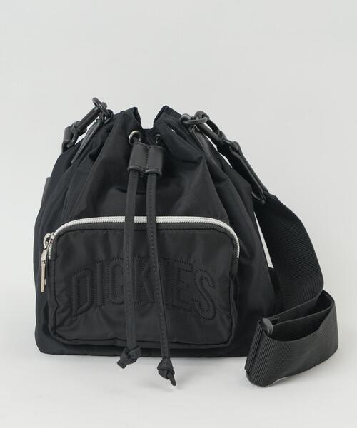 Dickies(ディッキーズ)の「∴WEGO/別注Dickies ナイロン巾着ショルダー(ショルダーバッグ・メンズ・ライトグレー/ブラック・FREE)」の4枚目の写真