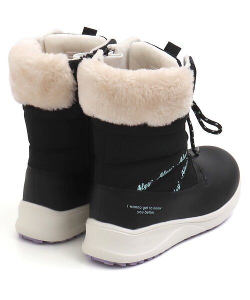 algy（アルジー）の「ボア付きロゴテープミドルブーツ（ブーツ・キッズ・ブラック/オフホワイト・20/23/21/22/24）」の4枚目の写真