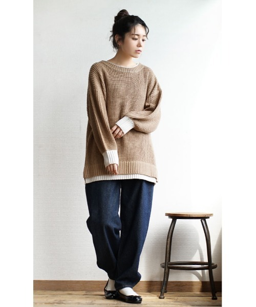 e-zakkamania stores(イーザッカマニアストアーズ)の「バルーンシルエット デニムパンツ(デニムパンツ・レディース・ライトインディゴブルー/ワンウォッシュ・M/L)」の7枚目の写真