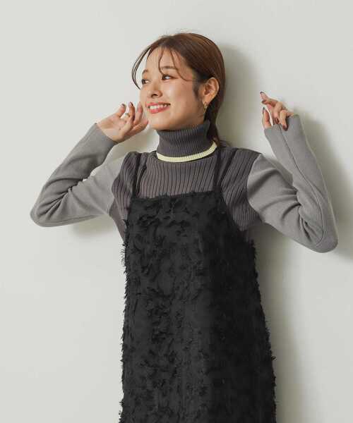 SENSE OF PLACE by URBAN RESEARCH（センスオブプレイスバイアーバンリサーチ）の「フリンジジャガードキャミワンピース（ワンピース・レディース・ブラック/アイボリー・ONE/S）」の18枚目の写真